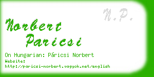 norbert paricsi business card