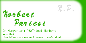 norbert paricsi business card